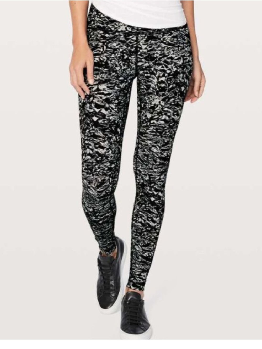 lululemon athletica Black & White Marled High-Rise Leggings